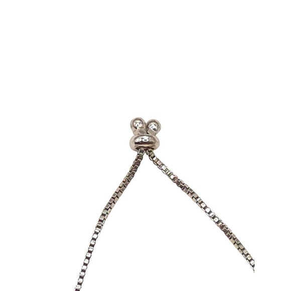 Adjustable Silver-Tone Bracelet With Clear Rhinestones & Box Chain Design - Picture 7 of 8